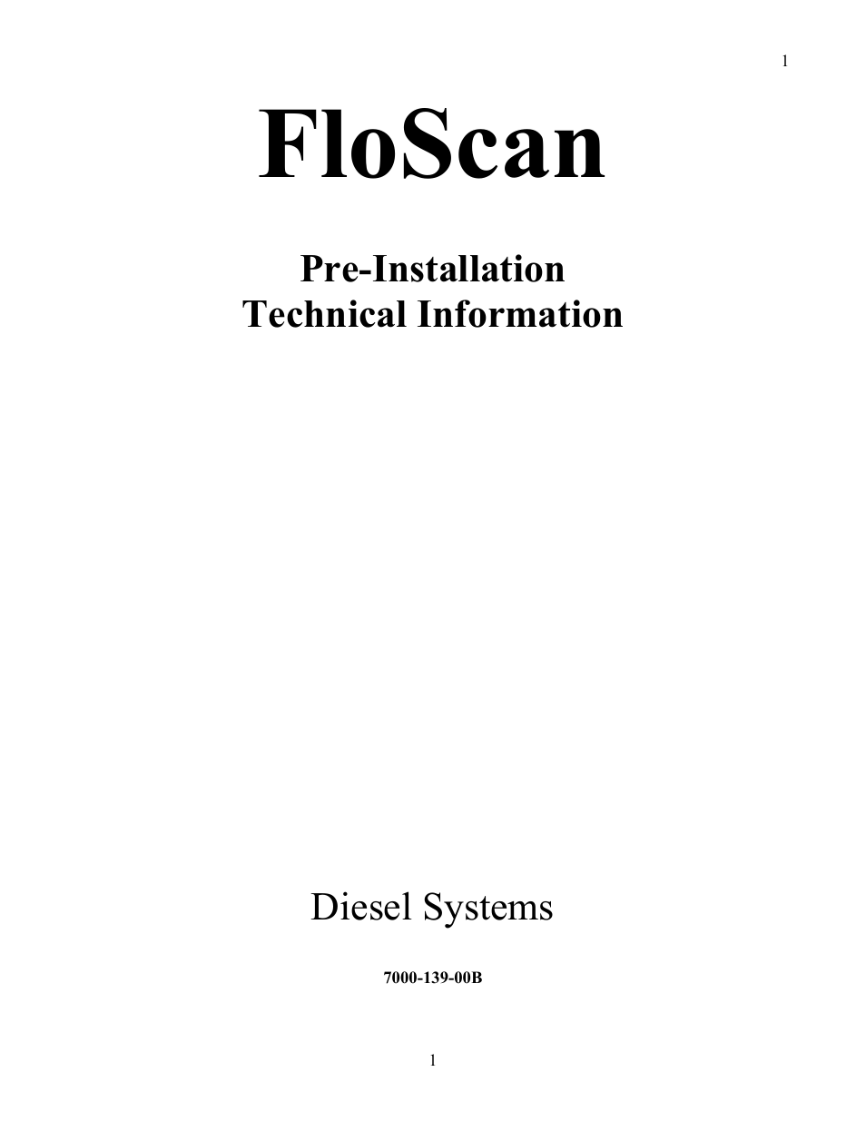 Floscan Pre-Installation Manual for Diesel Models User Manual | 11 pages