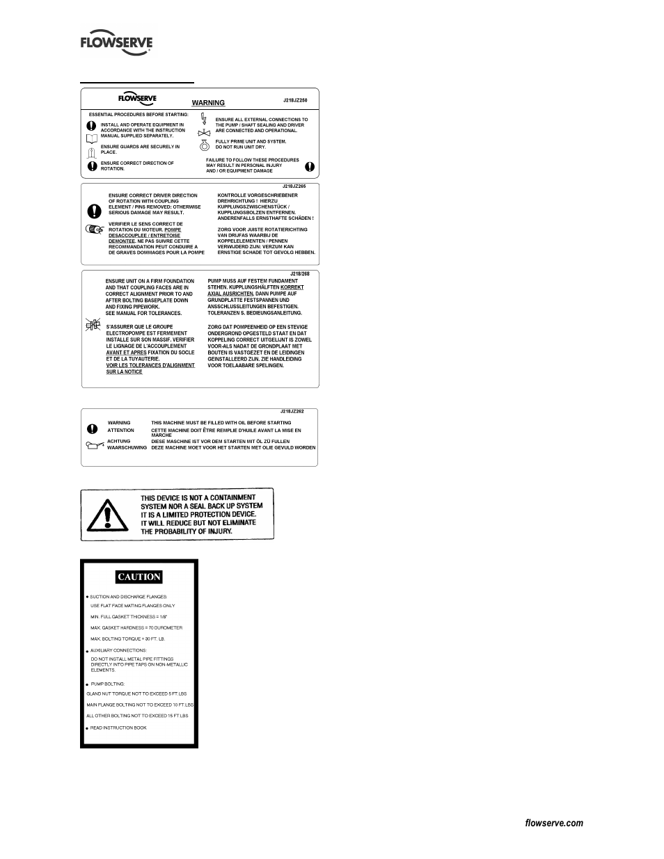 5 safety labels | Flowserve CESM-4 User Manual | Page 6 / 28