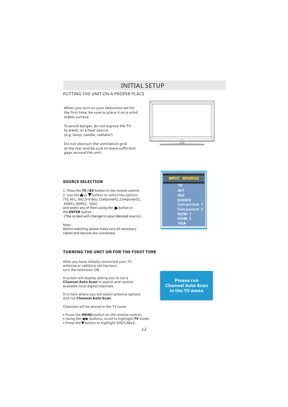 Initial setup | Curtis PL4210A User Manual | Page 16 / 35