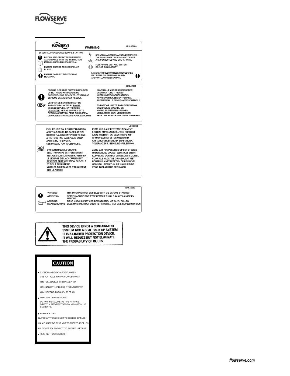 5 safety labels | Flowserve CESM-1 User Manual | Page 6 / 32