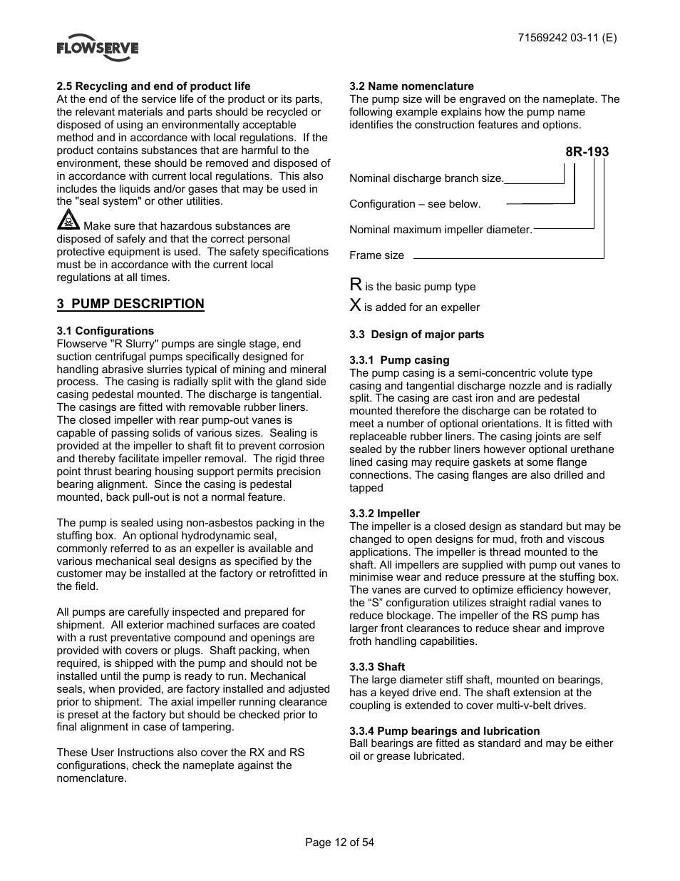 Flowserve Type R User Manual | Page 12 / 56