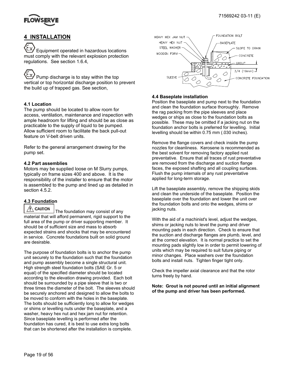 4 installation | Flowserve Type R User Manual | Page 19 / 56