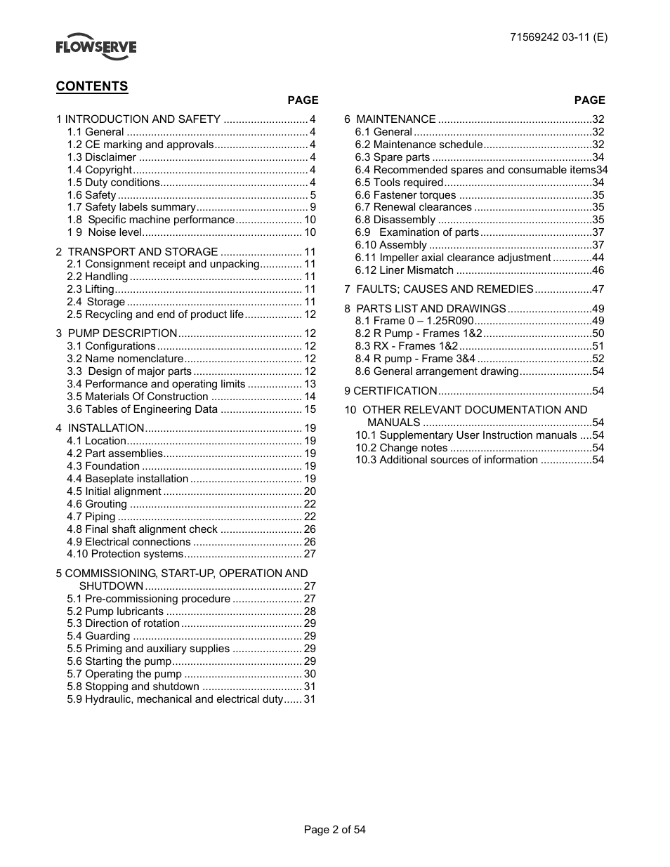 Flowserve Type R User Manual | Page 2 / 56