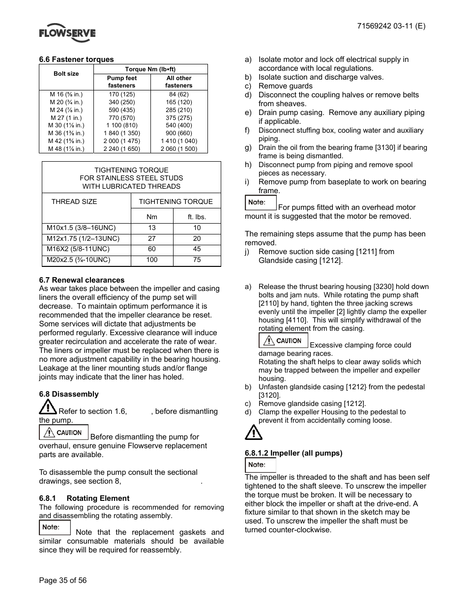 Flowserve Type R User Manual | Page 35 / 56