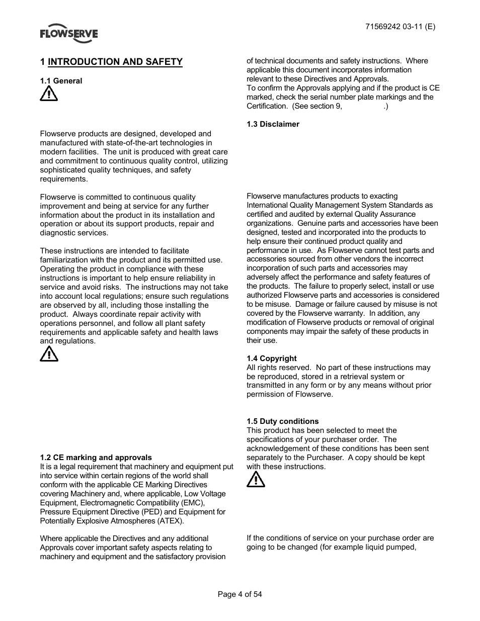 1 introduction and safety | Flowserve Type R User Manual | Page 4 / 56