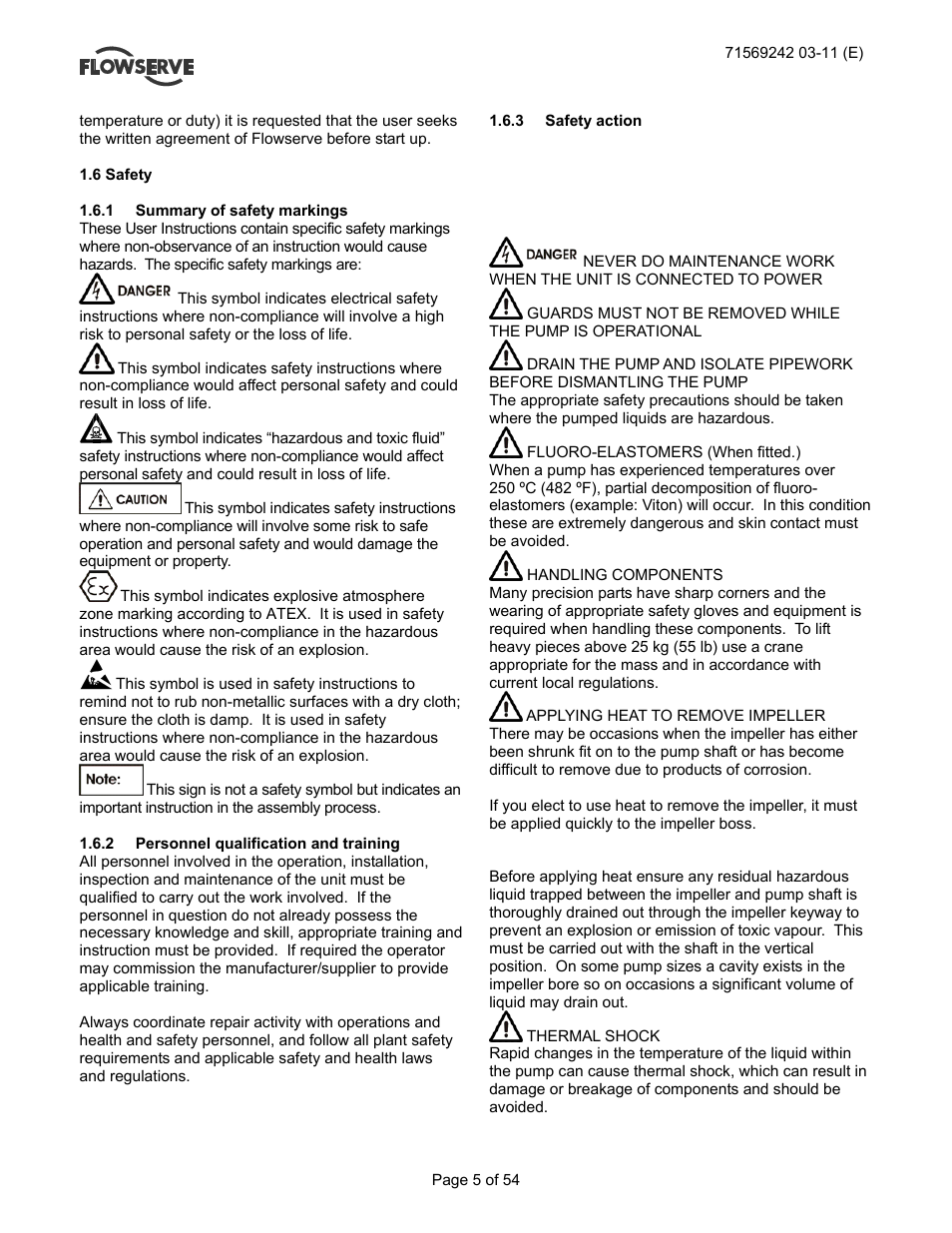 Flowserve Type R User Manual | Page 5 / 56