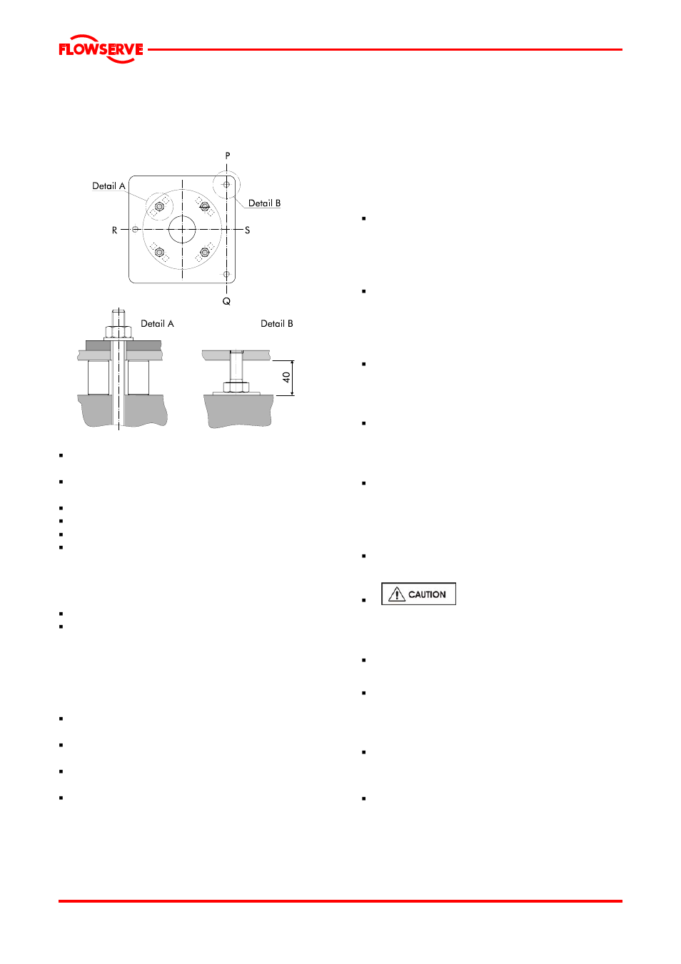 1 grouting of a pump with levelling plate, Adjusting the levelling plate | Flowserve PVML User Manual | Page 12 / 29