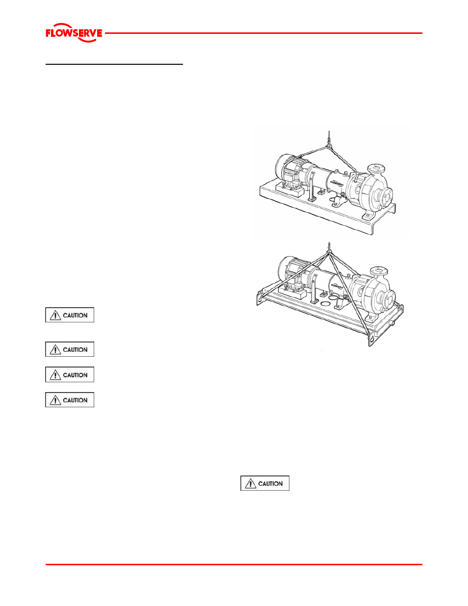 2 transport and storage, 1 consignment receipt and unpacking, 2 handling | 3 lifting, 1 lifting pump components, 1 casing [1100, 2 bearing housing [3200, 3 power end, 4 bare pump, 2 lifting pump, motor and baseplate assembly | Flowserve Mark 3 User Manual | Page 9 / 48