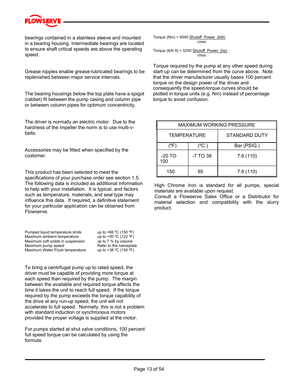 Flowserve MJ Slurry User Manual | Page 13 / 42