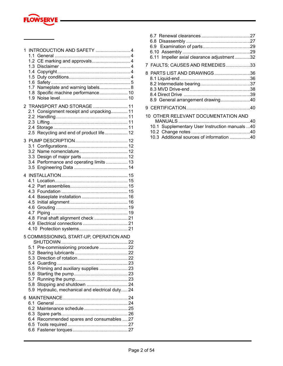 Flowserve MJ Slurry User Manual | Page 2 / 42