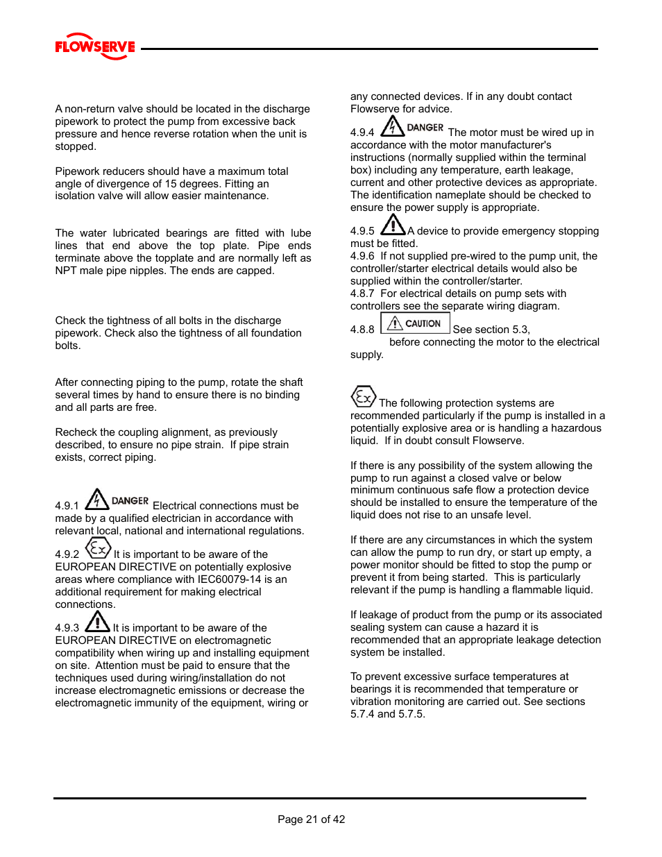 Flowserve MJ Slurry User Manual | Page 21 / 42