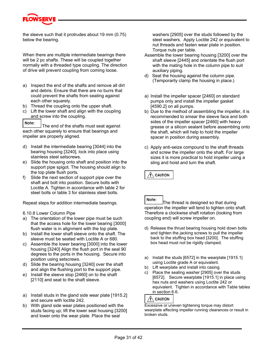 Flowserve MJ Slurry User Manual | Page 31 / 42
