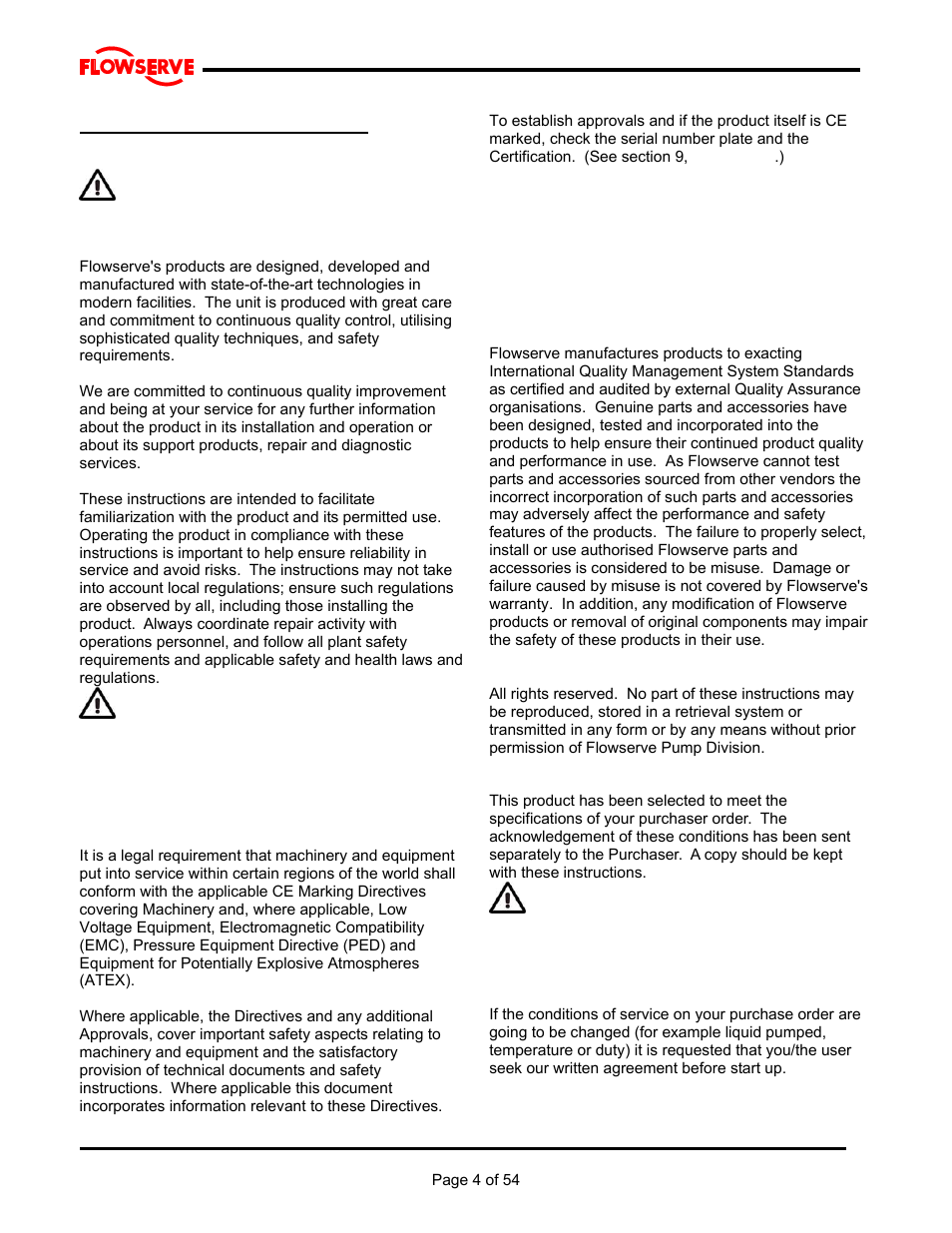 1 introduction and safety | Flowserve MJ Slurry User Manual | Page 4 / 42