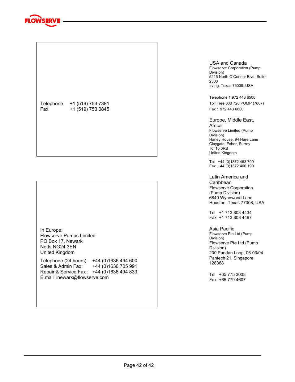 Flowserve MJ Slurry User Manual | Page 42 / 42