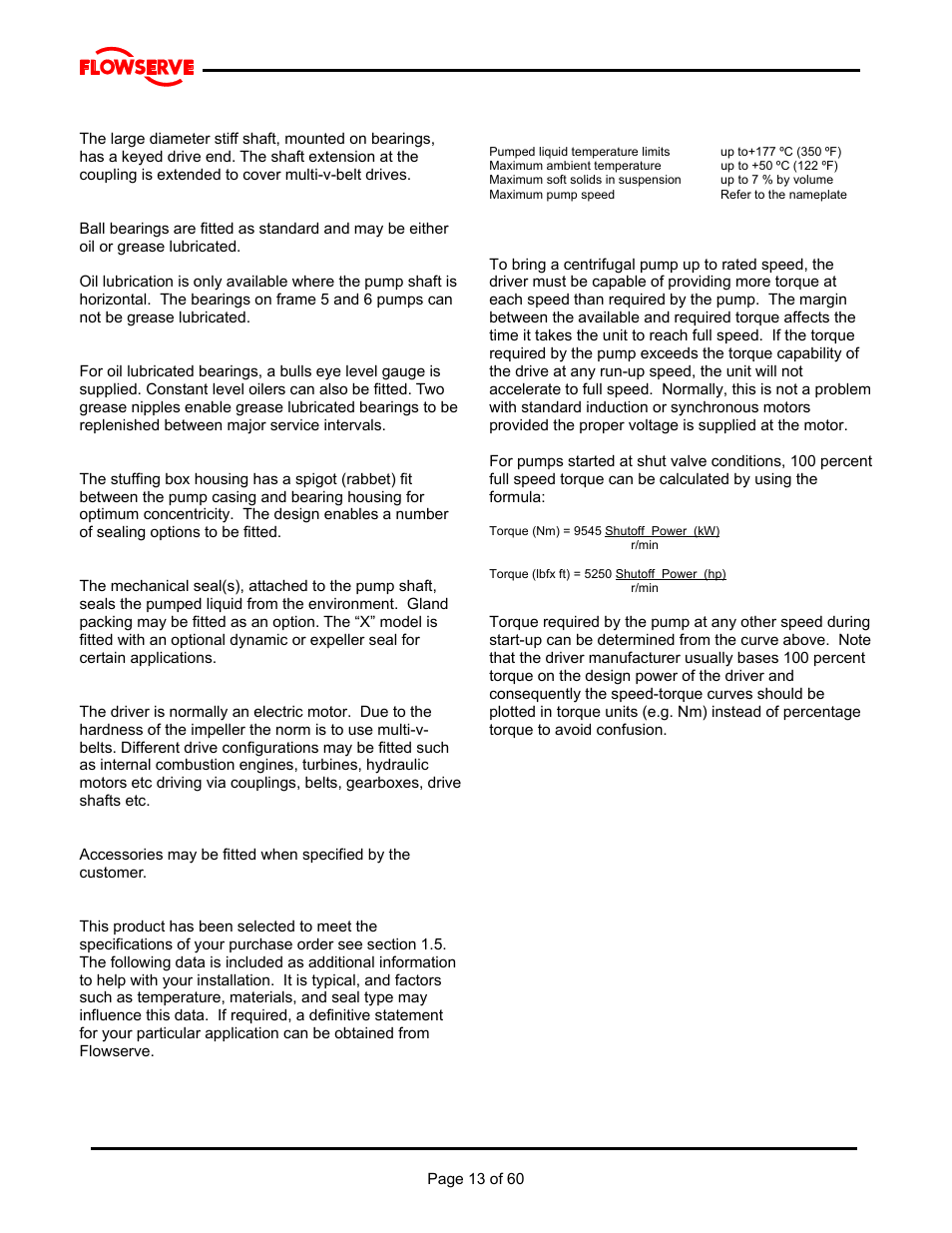 Flowserve M Slurry User Manual | Page 13 / 60