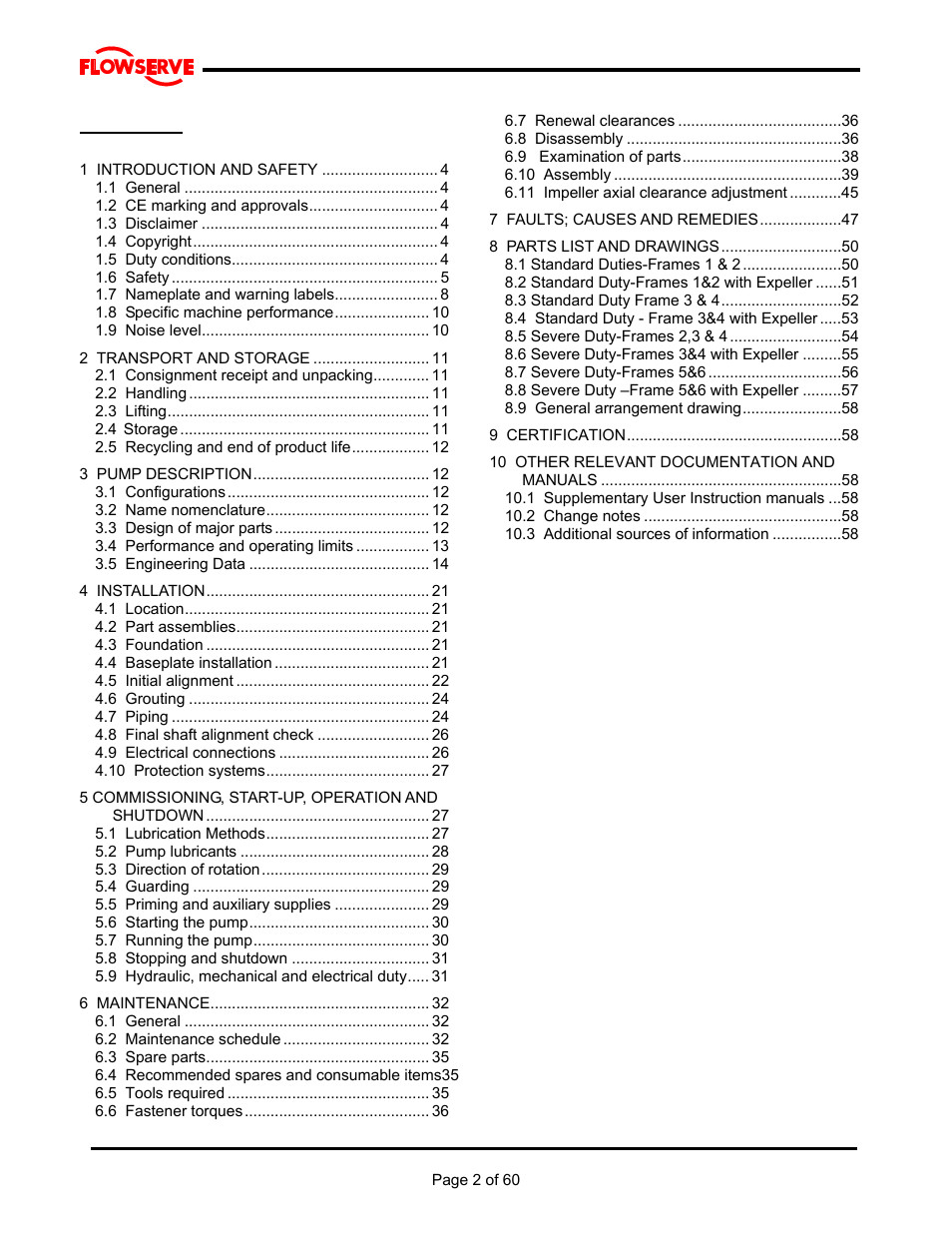 Flowserve M Slurry User Manual | Page 2 / 60