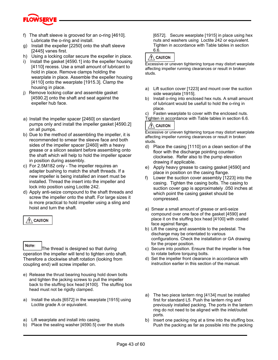 Flowserve M Slurry User Manual | Page 43 / 60