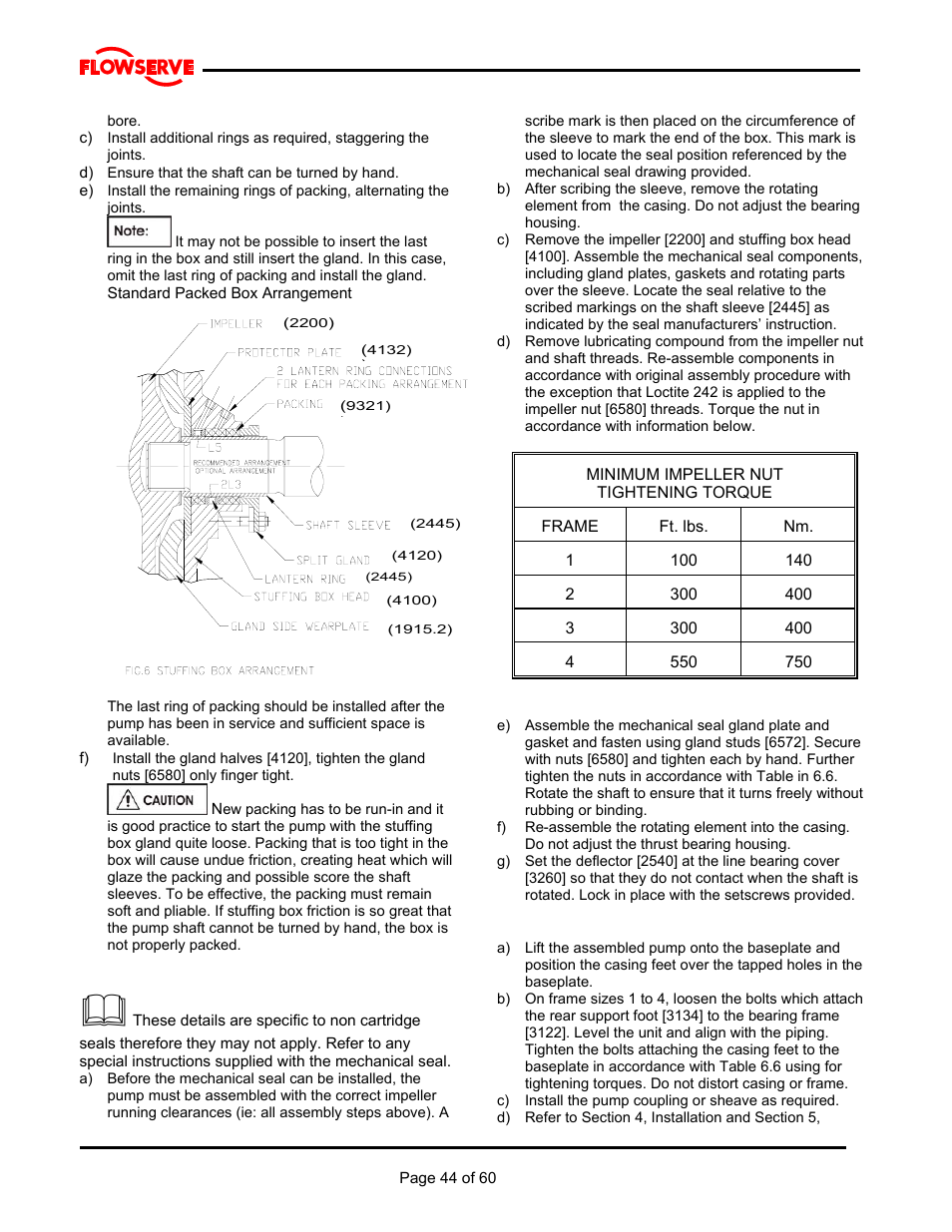 Flowserve M Slurry User Manual | Page 44 / 60