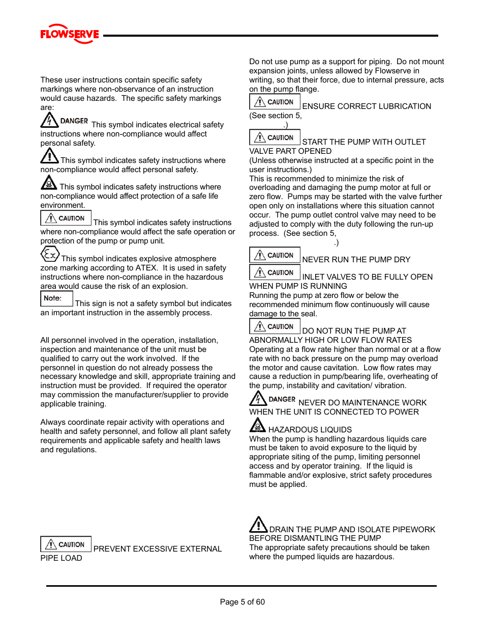 Flowserve M Slurry User Manual | Page 5 / 60