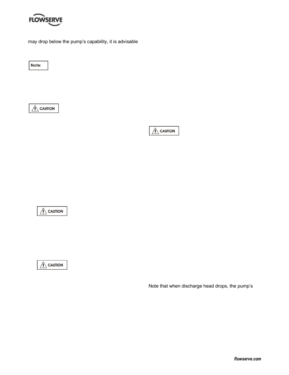 7 starting the pump, 8 running or operation, Running the pump (5.8) | Starting the pump (5.7) | Flowserve PolyChem GRP User Manual | Page 29 / 52