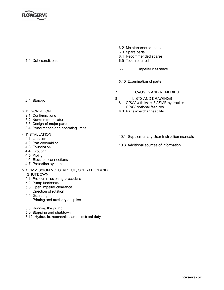 Flowserve CPXV fitted with Mark 3 ASME hydraulics User Manual | Page 2 / 44