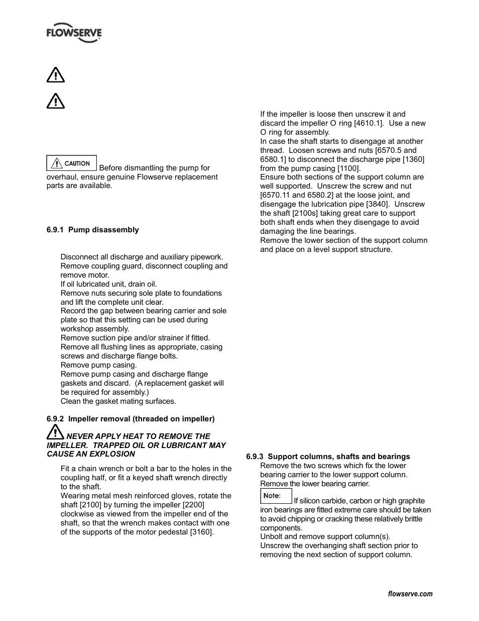 9 disassembly | Flowserve CPXV fitted with Mark 3 ASME hydraulics User Manual | Page 29 / 44