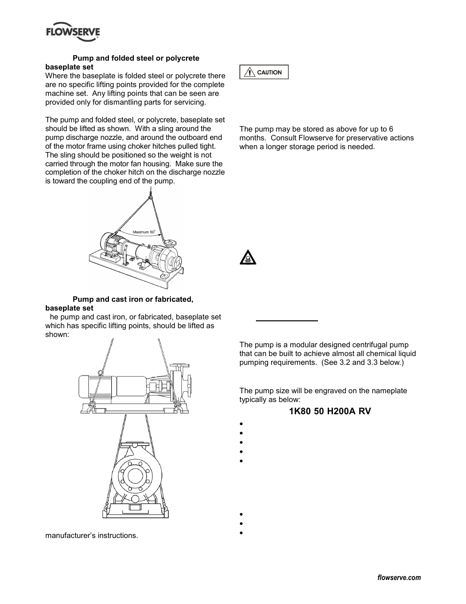 Storage, Recycling and end of product life, Description | Configurations, Name nomenclature, Configurations (3.1), End of product life (2.5), Name nomenclature (3.2), Recycling (2.5), Storage, pump (2.4) | Flowserve Durco Mark 3 ISO Frame Mounted User Manual | Page 11 / 52