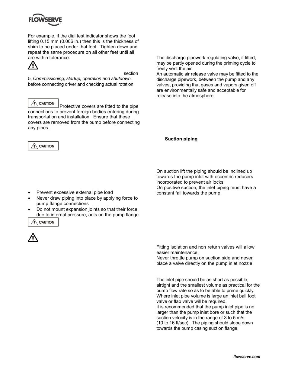 Piping, Piping (4.6) | Flowserve Durco Mark 3 ISO Frame Mounted User Manual | Page 15 / 52