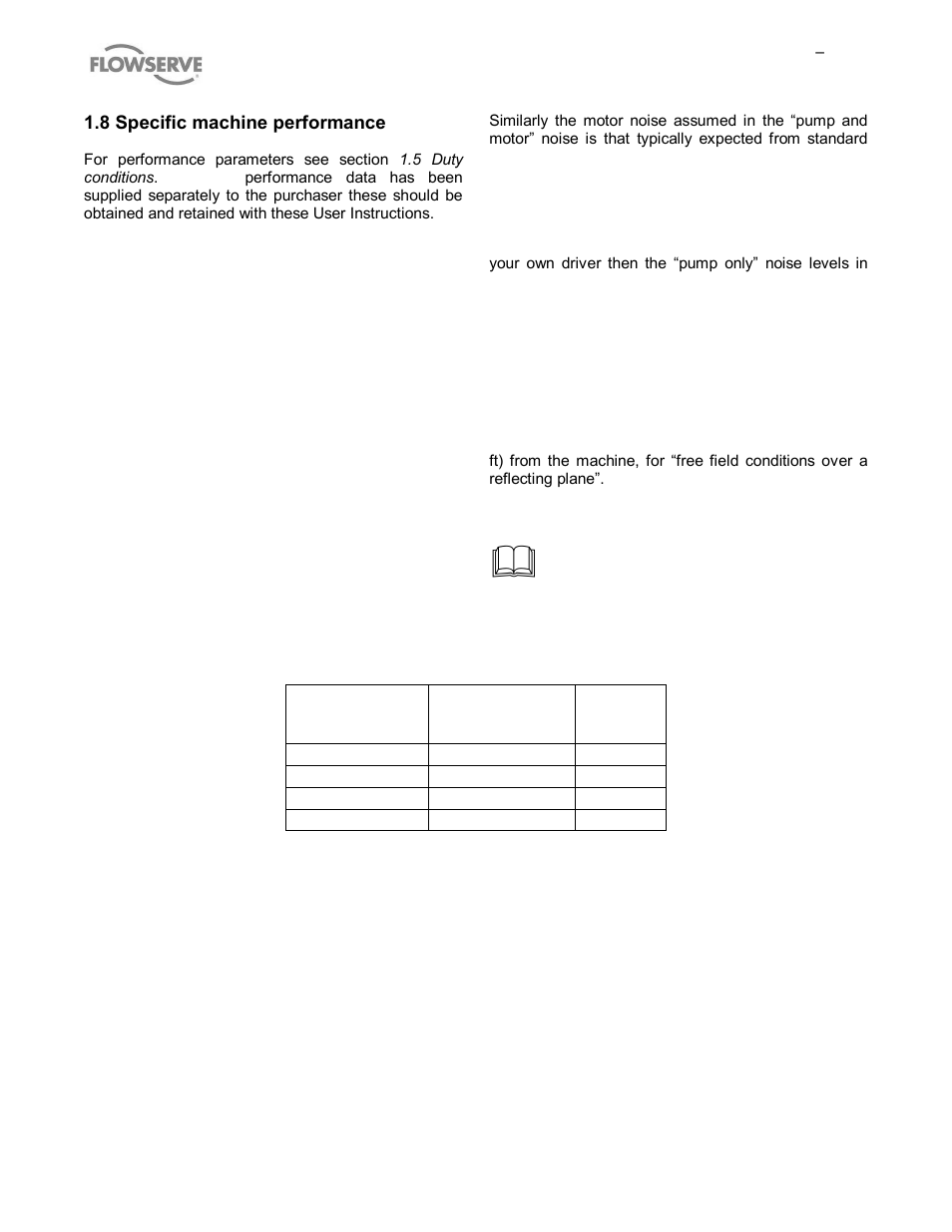 8 specific machine performance, 9 noise level | Flowserve MP1 Sier-Bath User Manual | Page 10 / 48