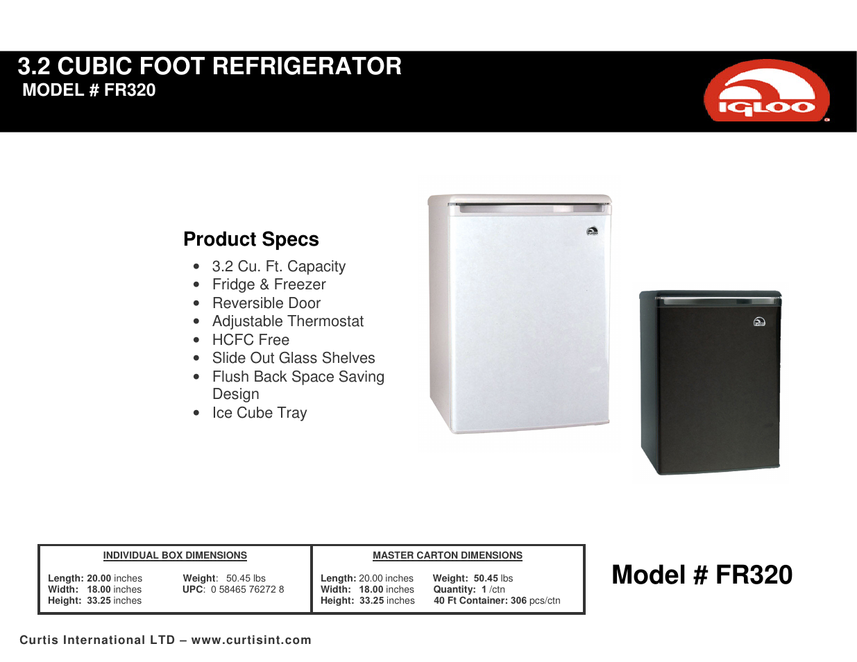 Curtis FR320 User Manual | 1 page