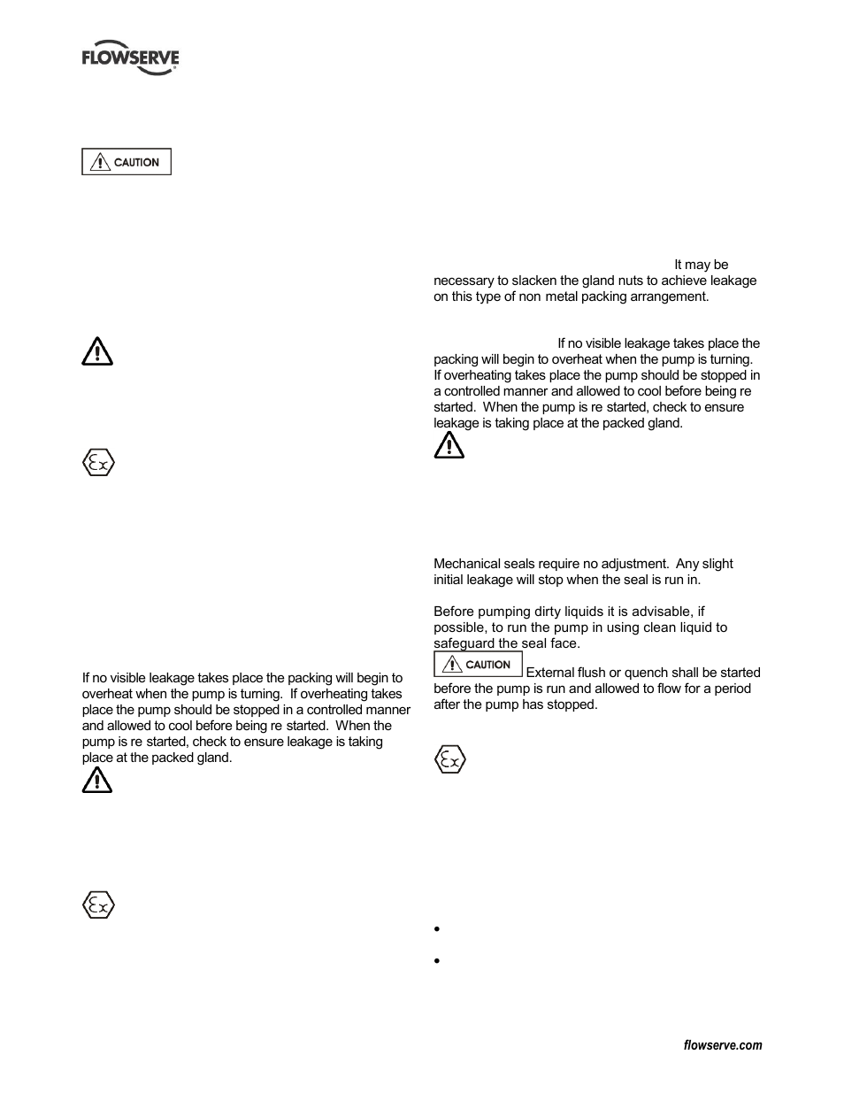 Running the pump | Flowserve IDP CPXV User Manual | Page 21 / 48