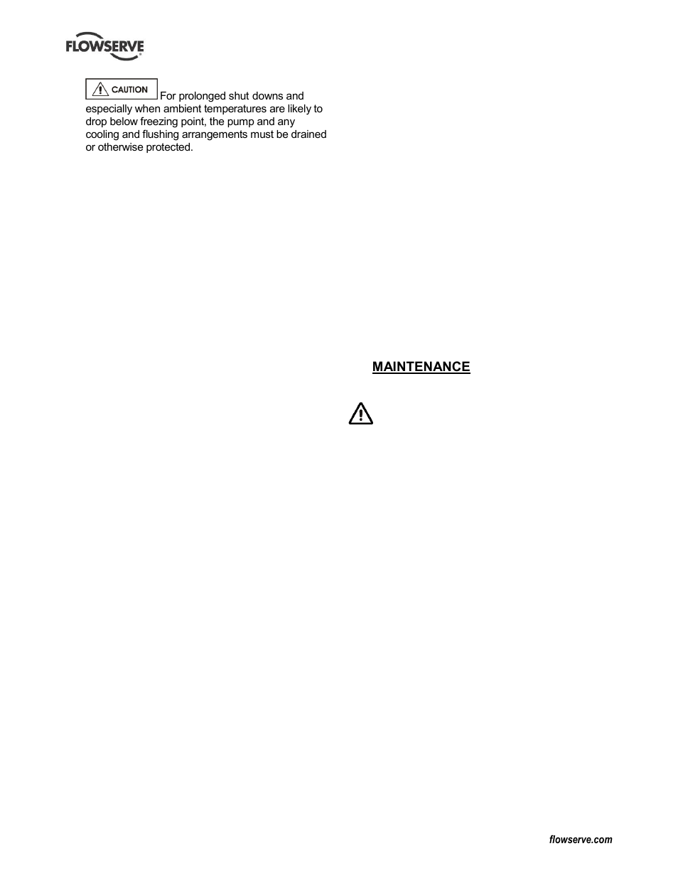 Hydraulic, mechanical and electrical duty, Maintenance, General | Maintenance (6), 10 hydraulic, mechanical and electrical duty, 6maintenance, 1 general | Flowserve IDP CPXV User Manual | Page 23 / 48