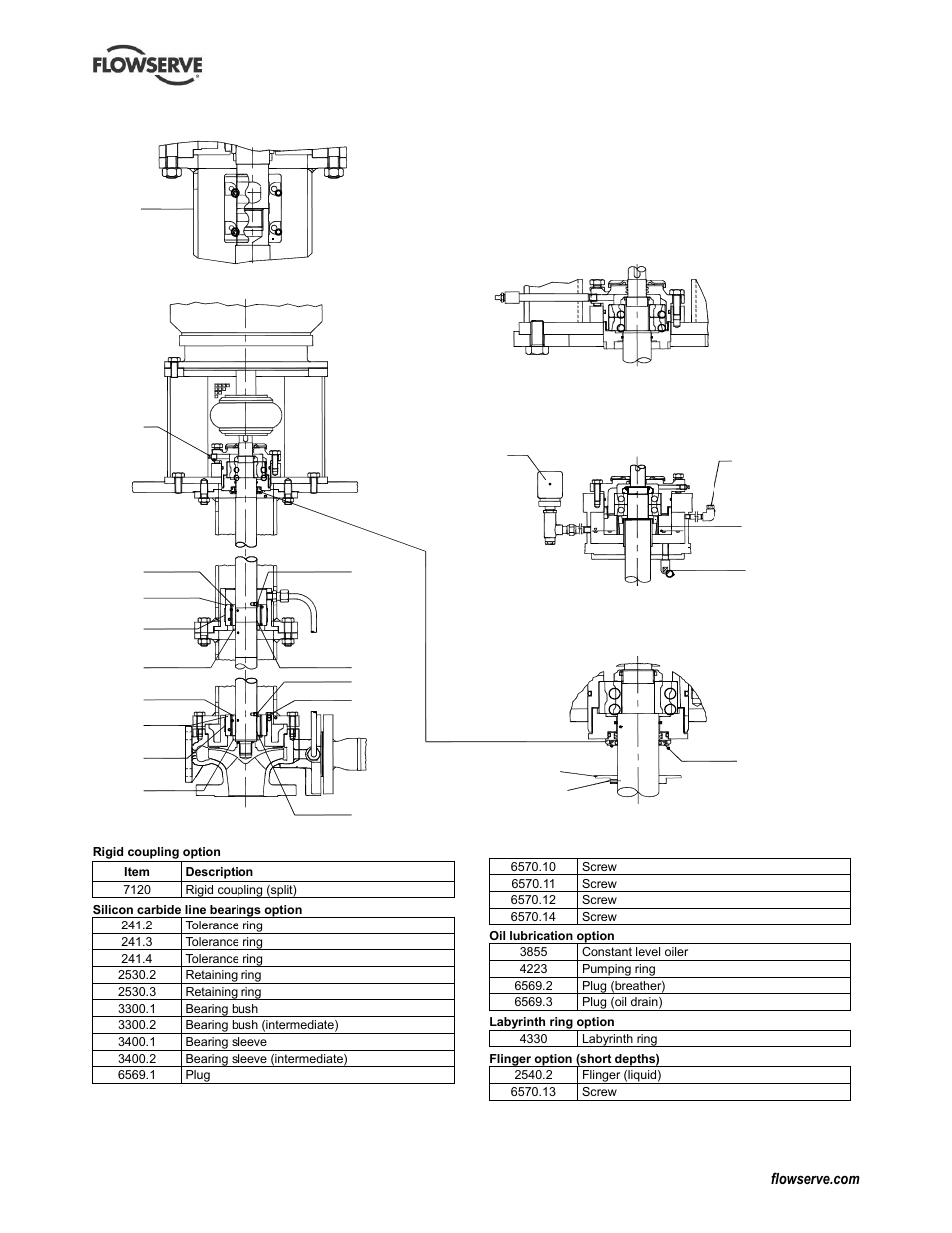 Cpxv and cpxrv bearing options, 5 cpxv and cpxrv bearing options | Flowserve IDP CPXV User Manual | Page 39 / 48