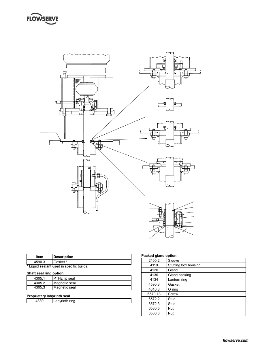 Cpxv and cpxrv sealing and drive options, 6 cpxv and cpxrv sealing and drive options | Flowserve IDP CPXV User Manual | Page 42 / 48