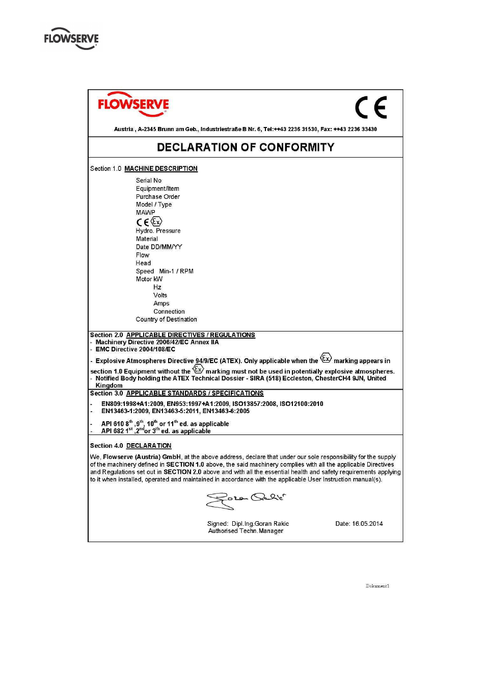 10 ce declaration | Flowserve Worthington WXB User Manual | Page 11 / 51