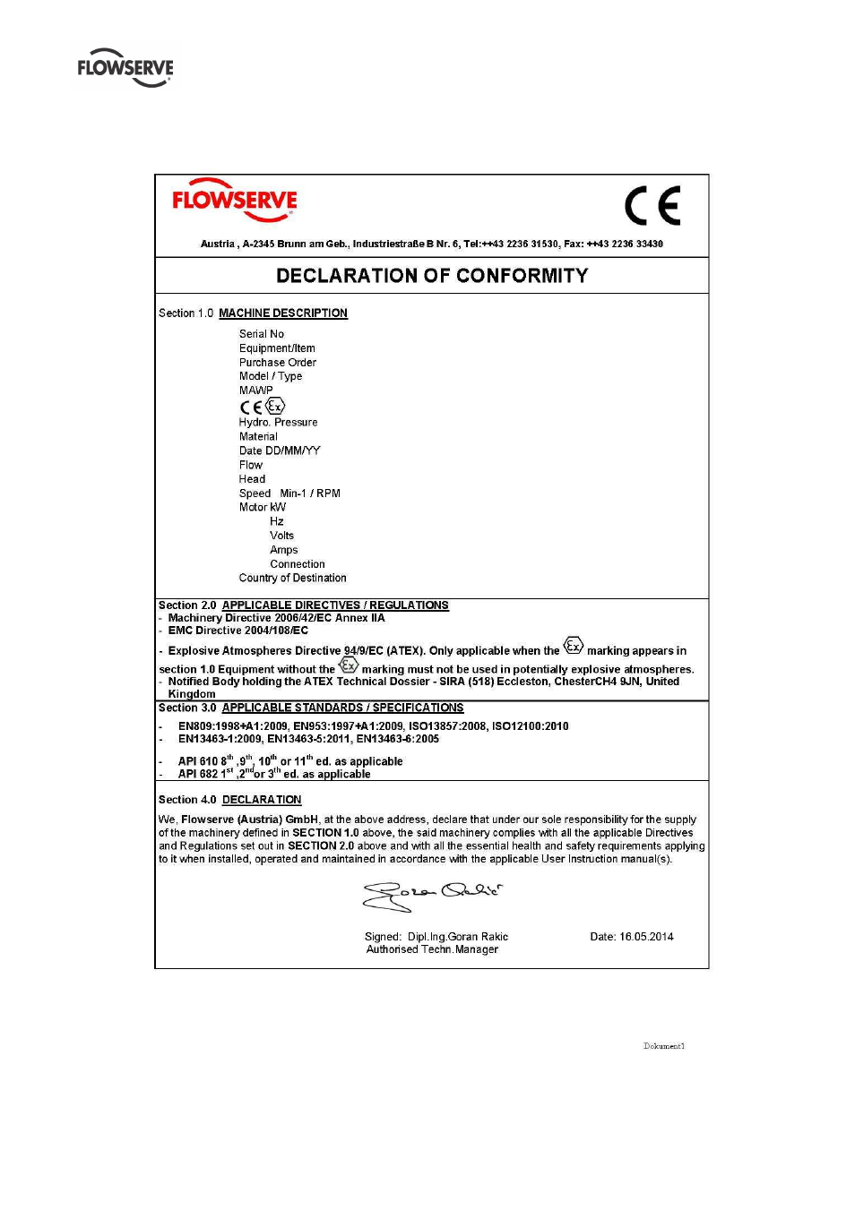 10 ce declaration | Flowserve HWX Worthington User Manual | Page 11 / 40