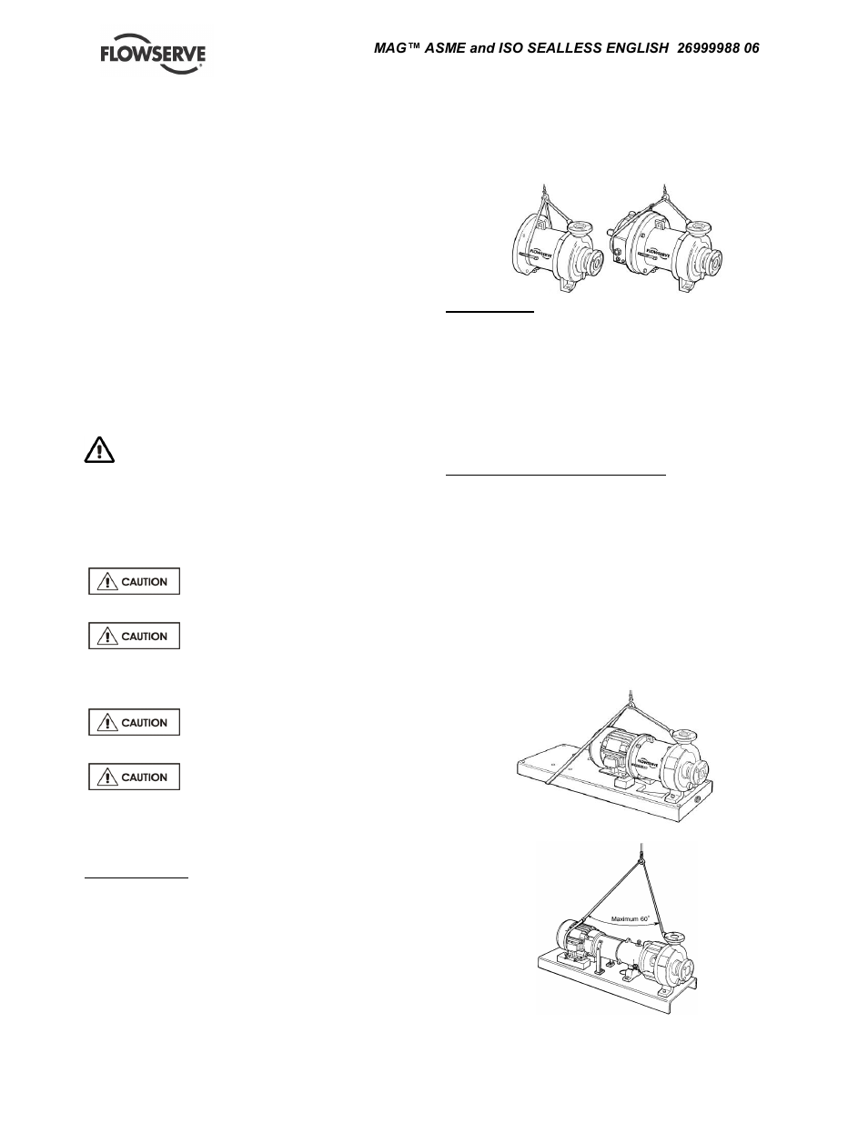 Handling, Lifting | Flowserve TB-MAG INNOMAG User Manual | Page 10 / 44