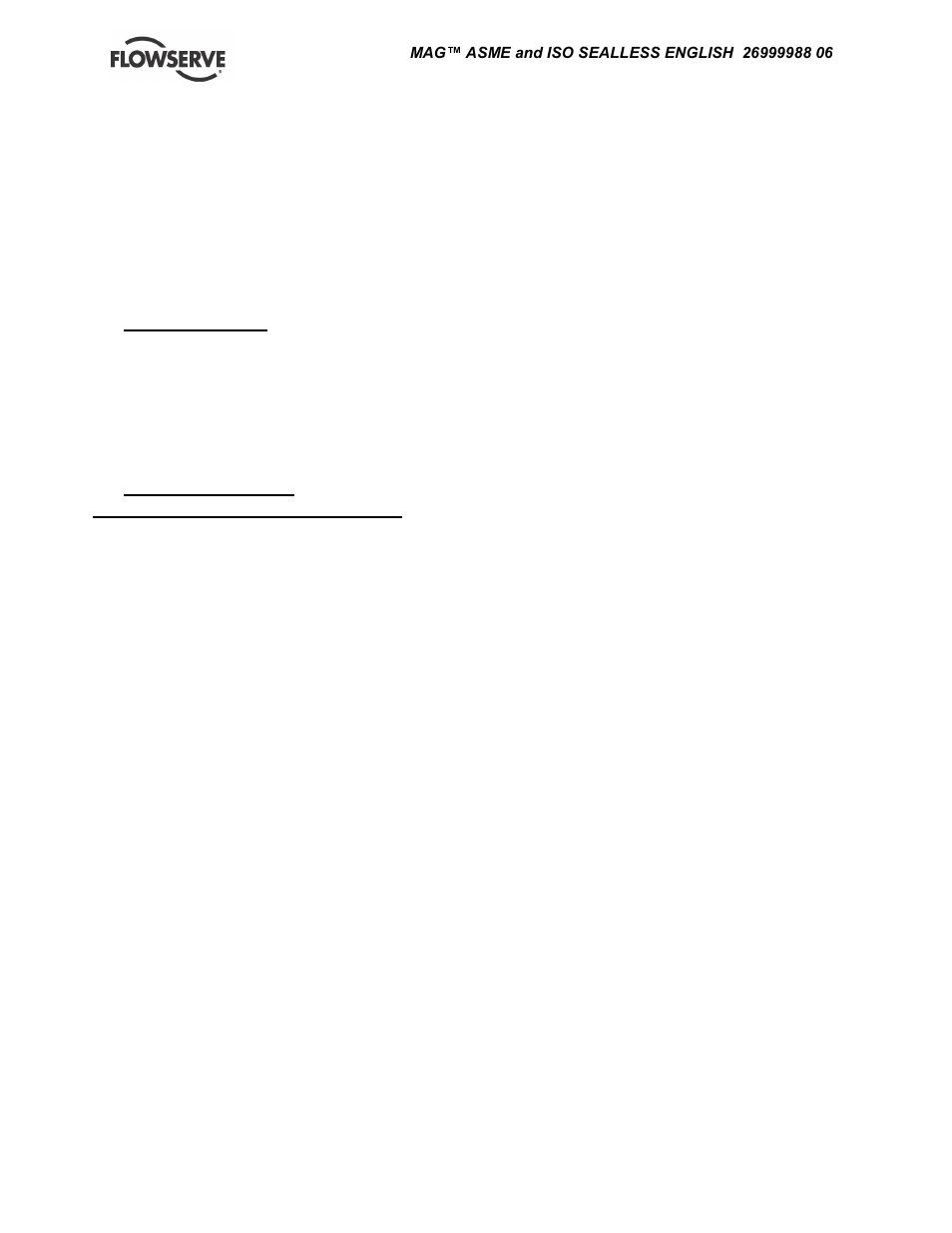 General arrangement drawing, Certification, Other relevant documentation and manuals | Supplementary user instruction manuals, Change notes, Additional sources of information | Flowserve TB-MAG INNOMAG User Manual | Page 43 / 44