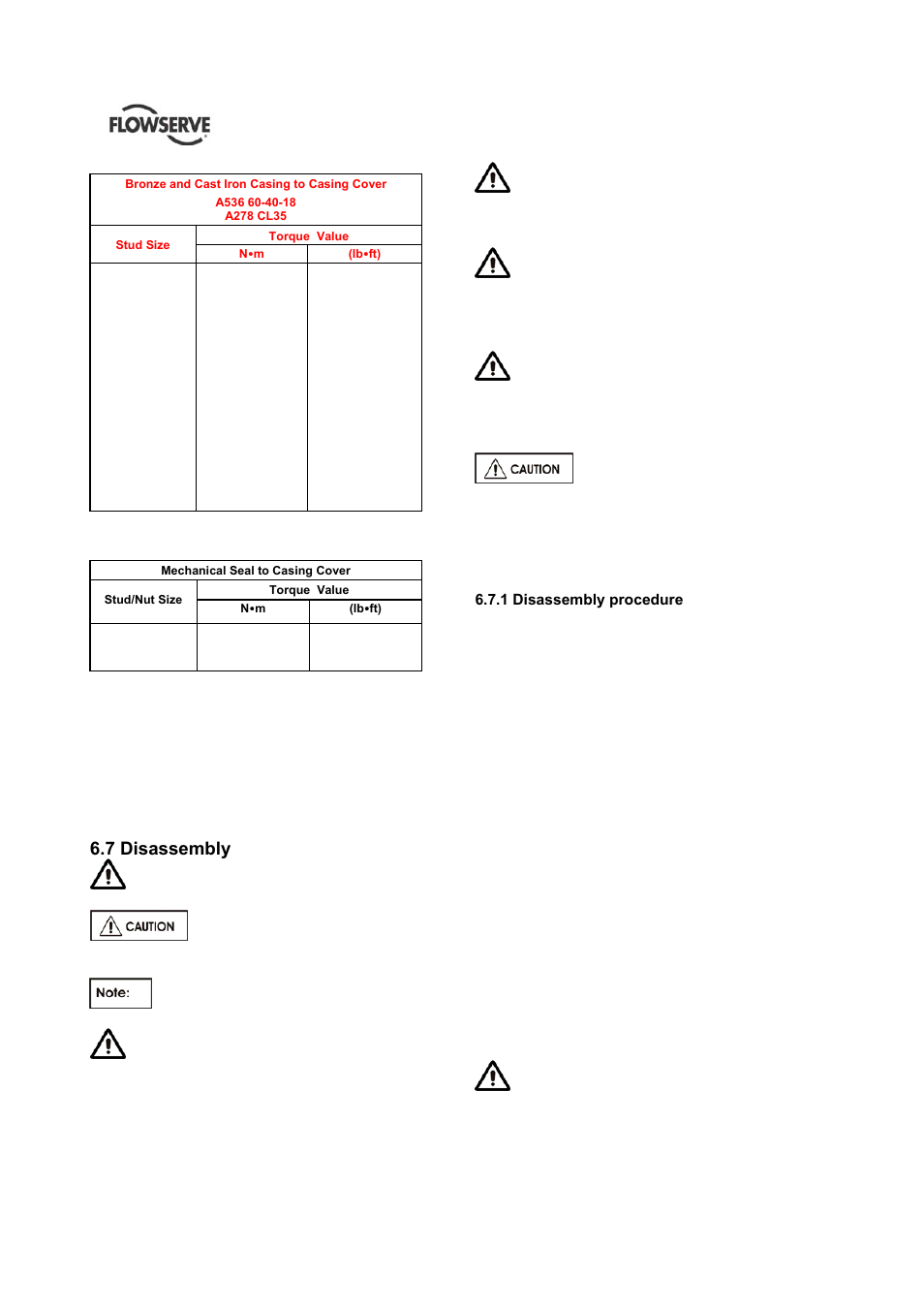 7 disassembly | Flowserve HED Worthington User Manual | Page 37 / 64