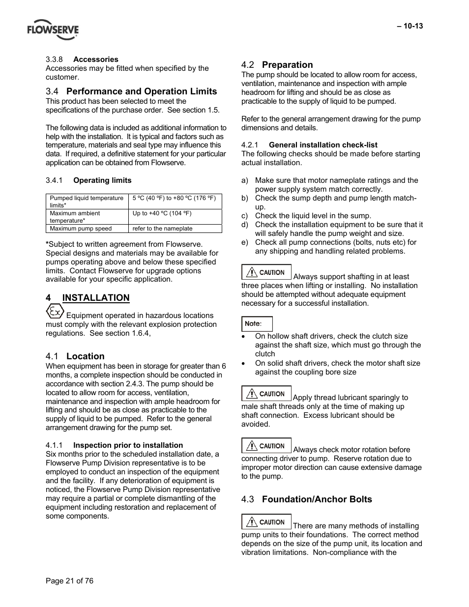 Flowserve VTP Wet Pit User Manual | Page 21 / 76