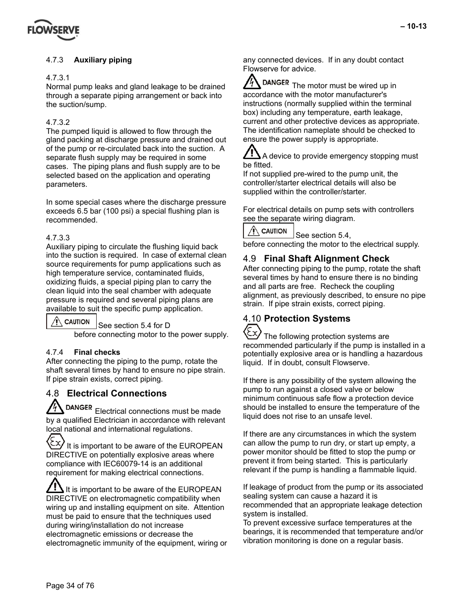 Flowserve VTP Wet Pit User Manual | Page 34 / 76
