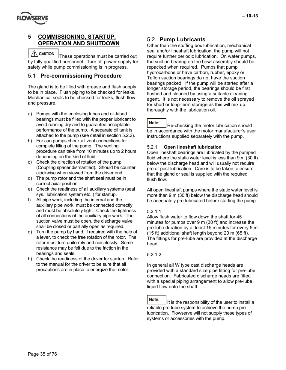 Flowserve VTP Wet Pit User Manual | Page 35 / 76