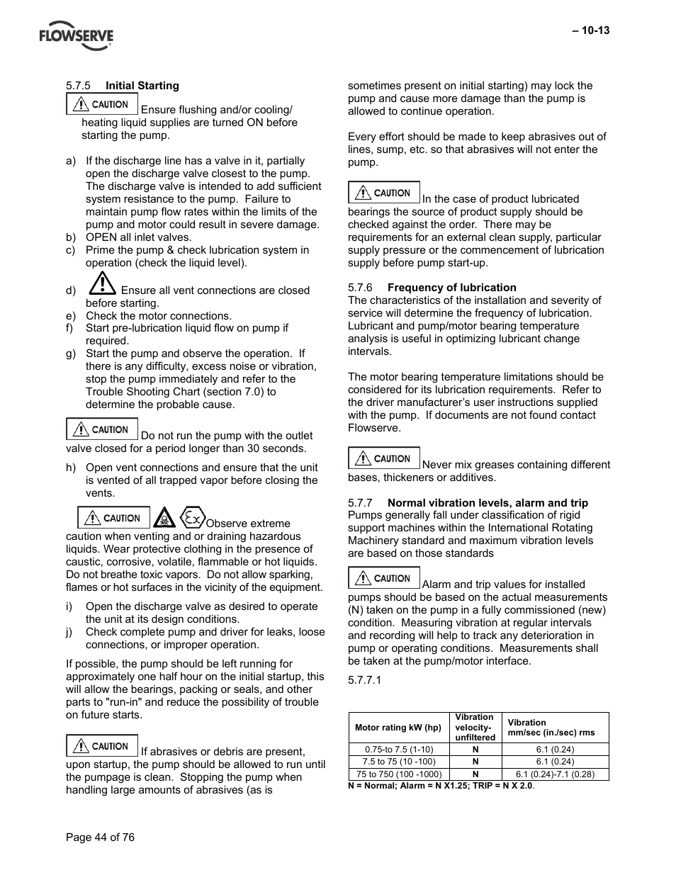 Flowserve VTP Wet Pit User Manual | Page 44 / 76