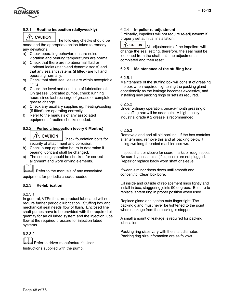 Flowserve VTP Wet Pit User Manual | Page 48 / 76