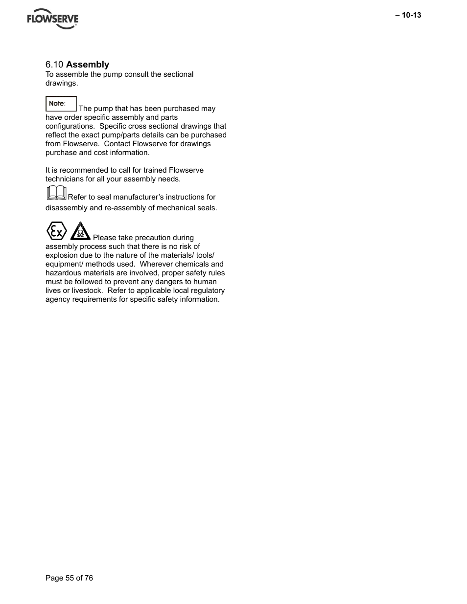 Flowserve VTP Wet Pit User Manual | Page 55 / 76