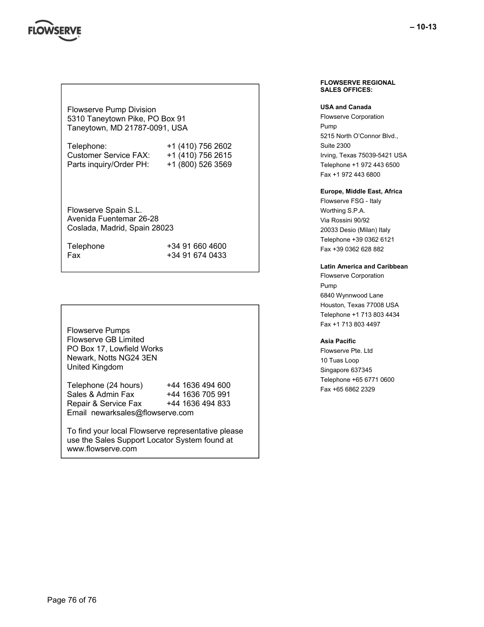 Flowserve VTP Wet Pit User Manual | Page 76 / 76
