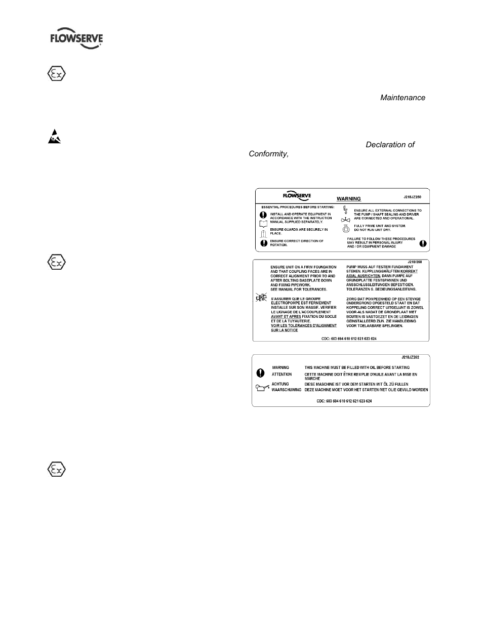 7 safety labels summary, 8 noise level | Flowserve APKD User Manual | Page 7 / 55