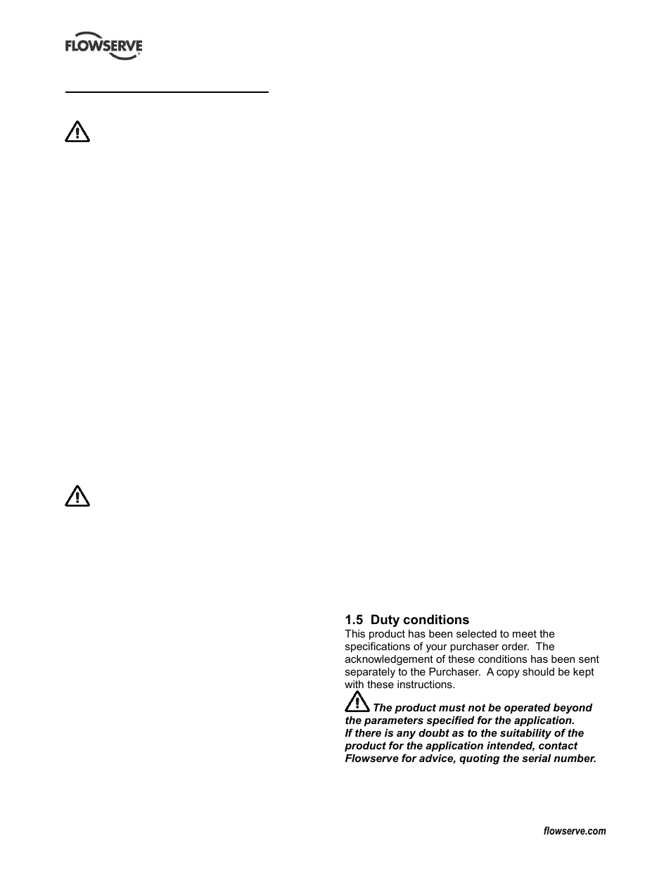 1 introduction and safety, 1 general, 2 ce marking and approvals | 3 disclaimer, 4 copyright, 5 duty conditions, Ce marking and approvals (1.2), Copyright (1.4), Disclaimer (1.3), Duty conditions (1.5) | Flowserve WPG IDP User Manual | Page 4 / 40