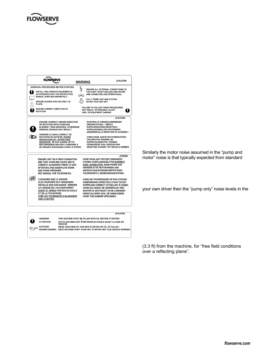 Nameplate (1.7.1), Safety labels (1.7.2), Sound pressure level (1.9, noise level) | Specific machine performance (1.8) | Flowserve CPX IDP User Manual | Page 9 / 44