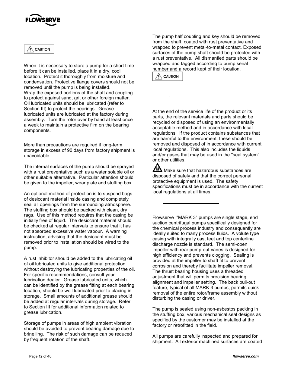Flowserve MARK 3 GROUP 4 User Manual | Page 12 / 48